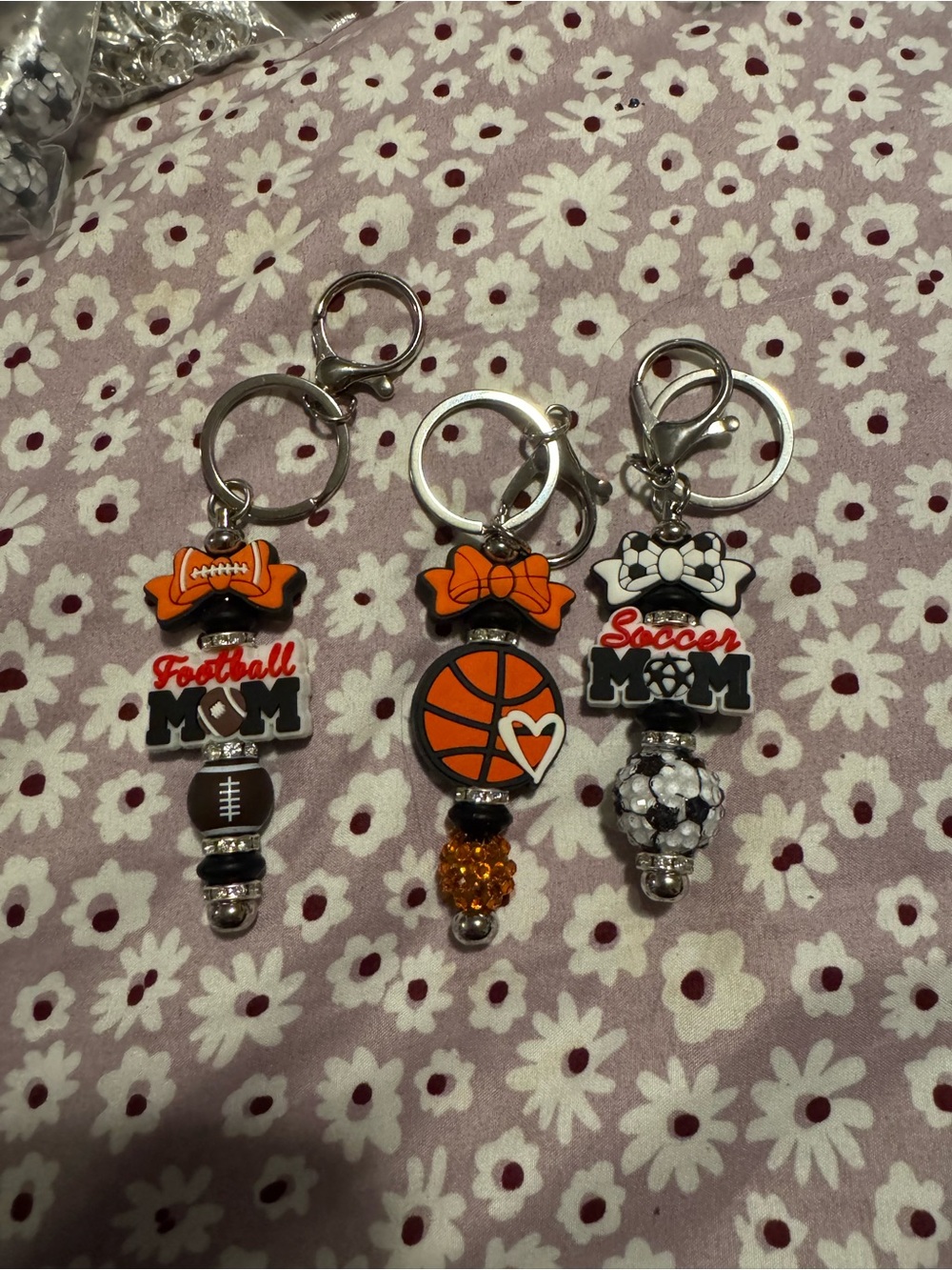 Orange Basketball Mom Keychain Charm - Kids Accessories